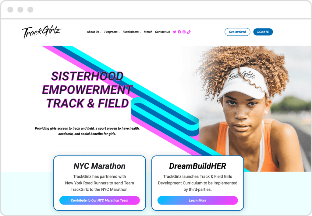 TrackGirlz.org homepage